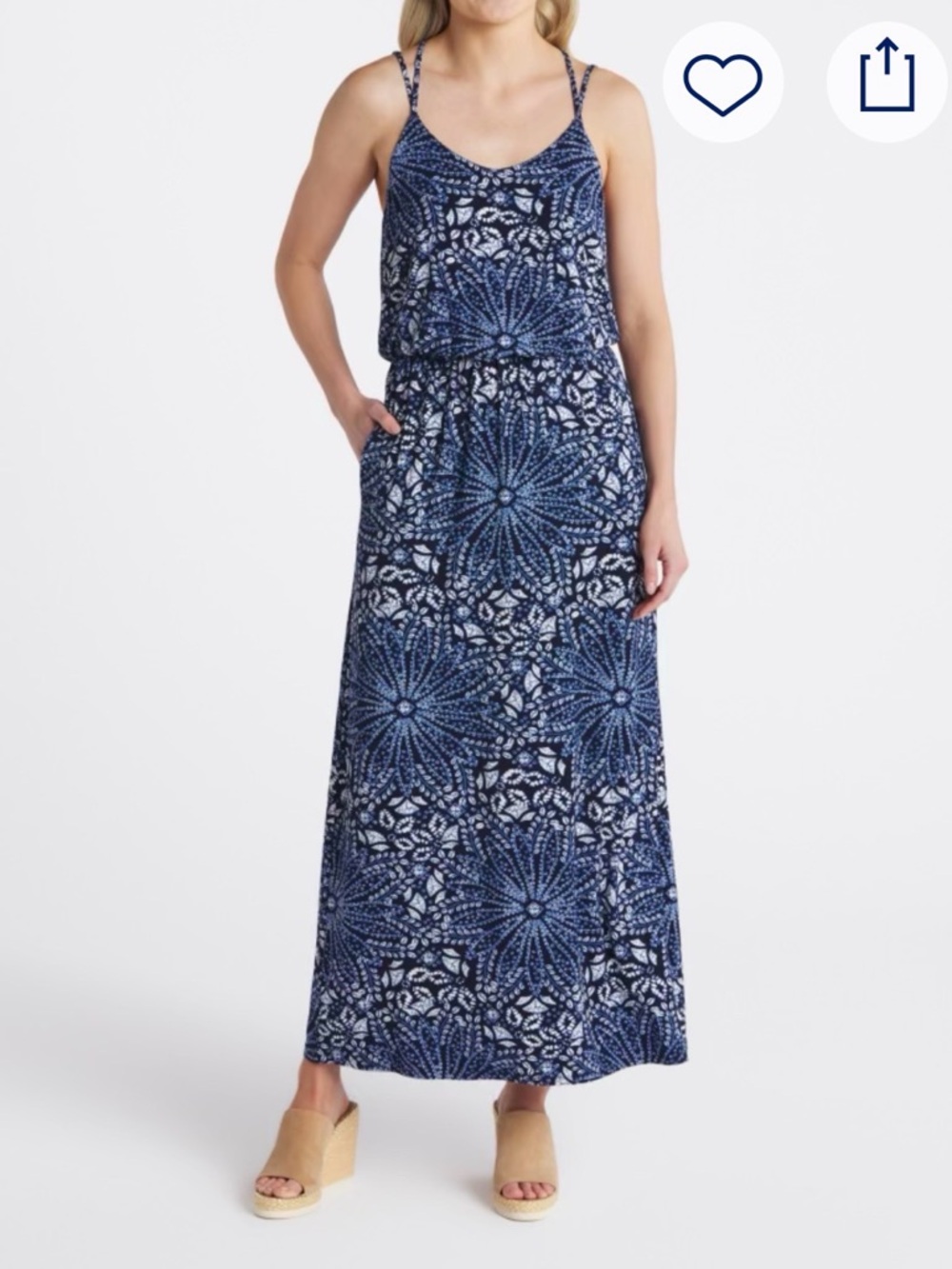 NWOT nine britton Sabina Strappy Back Maxi Dress Size L Never Worn